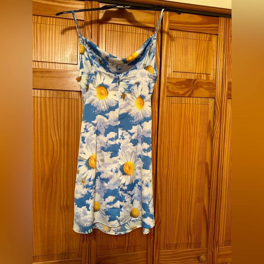 Urban outfitters dreamy Blue, white, and yellow floral mini dress